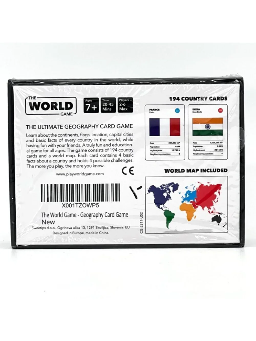 The World Game Ultimate Geography Game 194 Country Cards World Map Educational